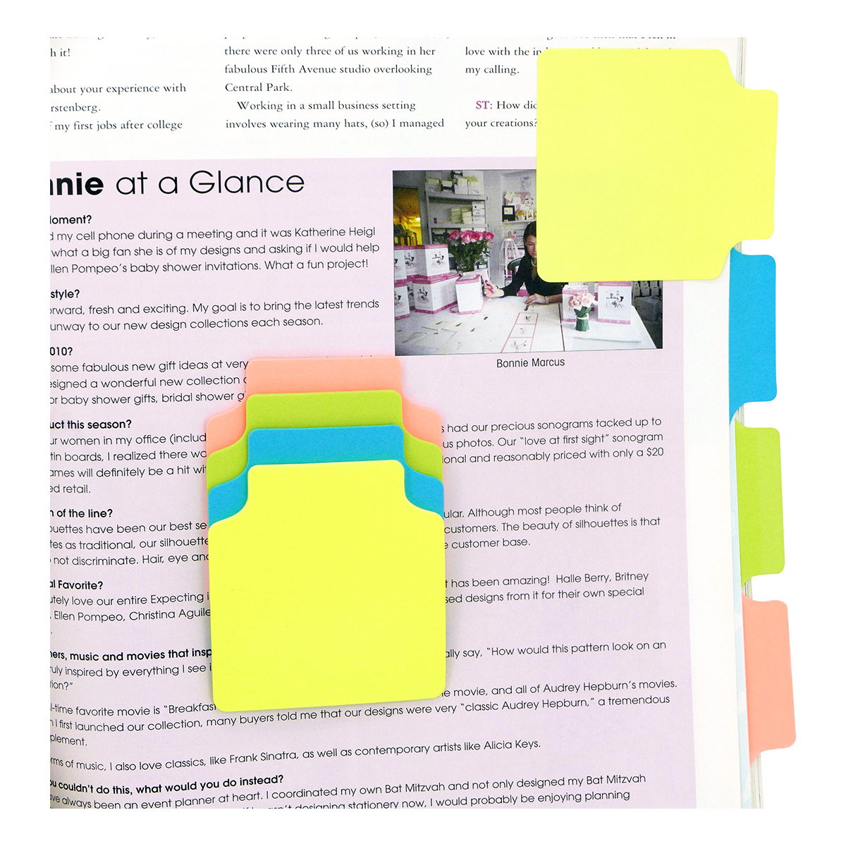4A Note Info Tab Labels,2 2/3 x 2 7/8-Inches, Neon Assorted,15-sheets ...
