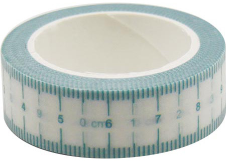 4A Masking Tape,0.6 x 10-inches, Aquamarine Ruler Tape, 1 roll