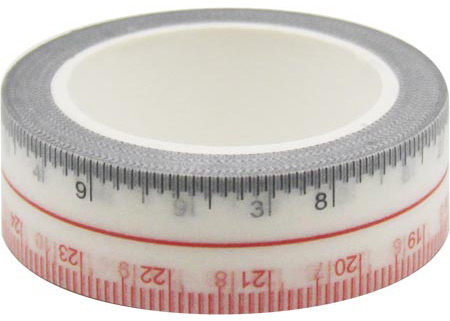 4A Masking Tape,0.6 x 10-inches, Inch & CM Ruler Tape, Max 27CM, 1 roll