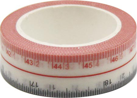 4A Masking Tape,0.6 x 10-inches, Inch & CM Ruler Tape, Max 55CM, 1 roll